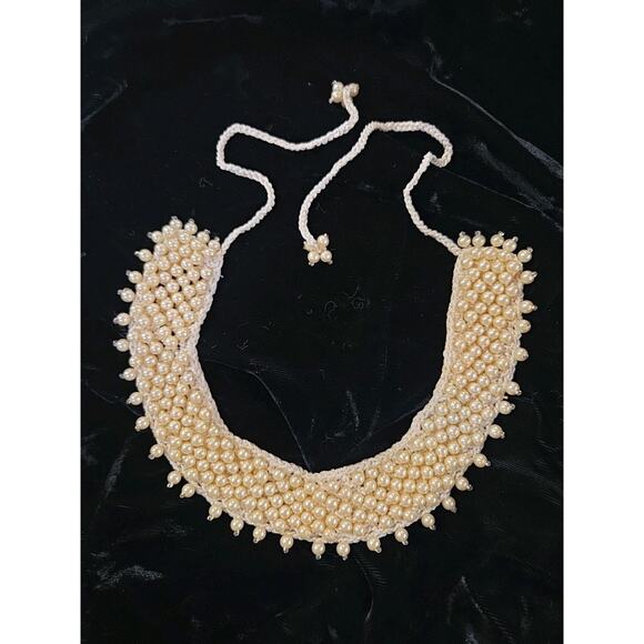 1940s Pearl Collar Necklace Adjustable RARE - Picture 1 of 10